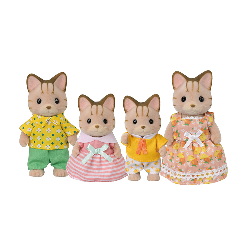 Calico Critters Striped Cat Family